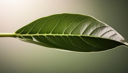 Fototapeta premium Green Plant Leaf Close-up with Detailed Patterns