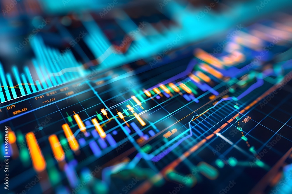 Poster financial data displayed on a computer screen