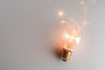Innovative concept light bulb on plain white background for creative ideas and brainstorming