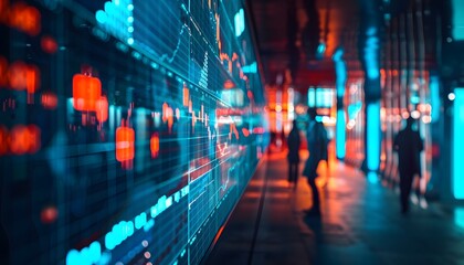 Stock Market Data Displayed on a Large Screen