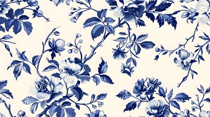 Seamless vector floral pattern - Classic illustration
