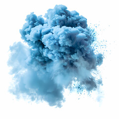 Fototapeta premium Blue Smoke Explosion Border Design | Transparent Background Frame