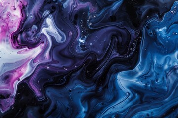 Artistic cosmic swirl  abstract blend of paint and milk in mesmerizing galactic composition
