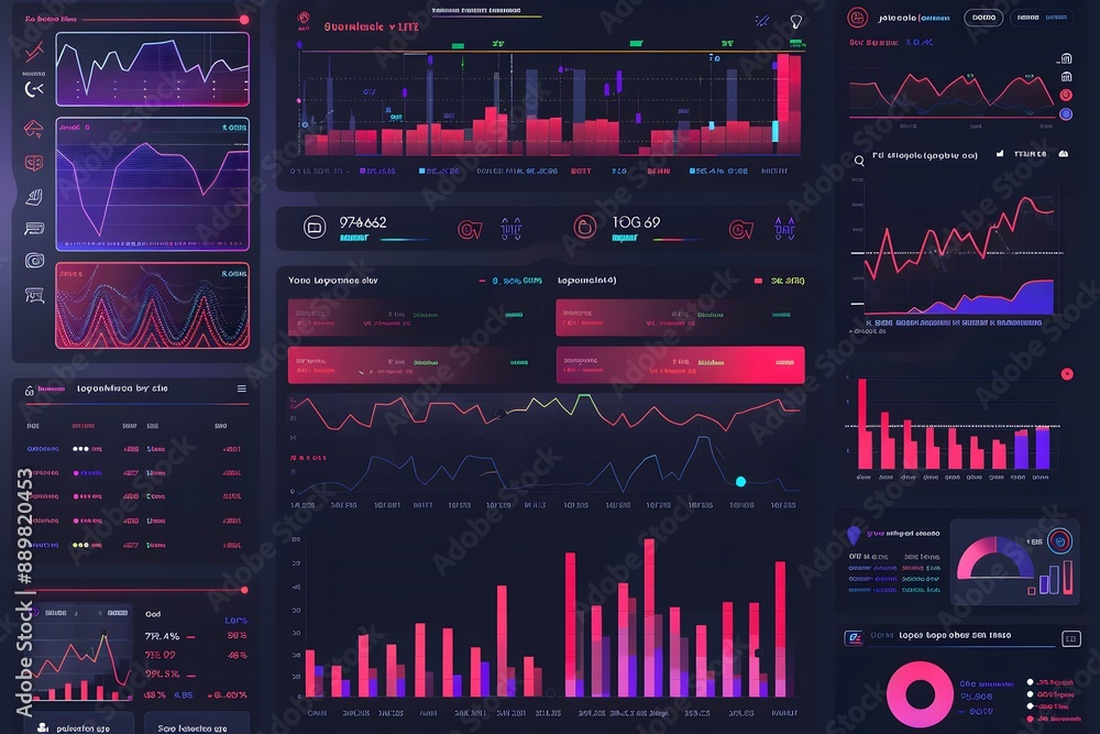 Poster modern futuristic data dashboard interface design