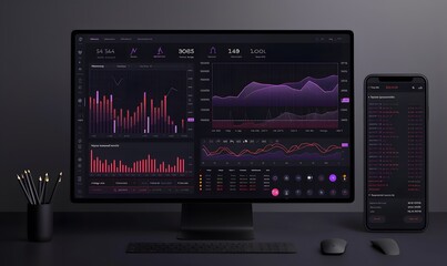 Desktop Workstation with Data Analytics Display
