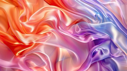 Obraz premium Detailed, colorful silk fabric texture, showcasing its glossy and smooth surface for design