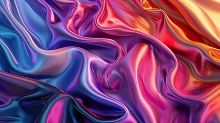 Obraz premium Detailed, colorful silk fabric texture, showcasing its glossy and smooth surface for design
