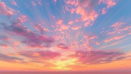 Fototapeta premium Sky gradient with clouds at sunset.