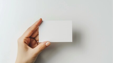 Fototapeta premium hand holding Blank debit card mockup, business card mock up