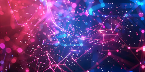 Obraz premium Abstract Background with Neon Lights and Geometric Shapes