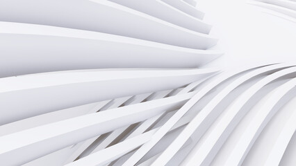 Obraz premium Abstract Curved Shapes. White Circular Background.