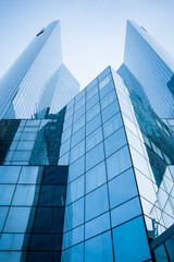Office Building tower in Financial District La Defense Paris France stock photo