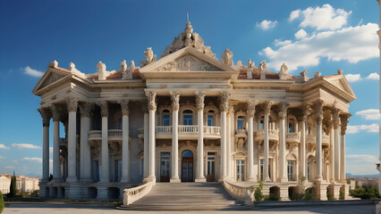 Obraz premium Grand classical palace with ornate statues