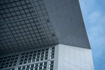 Office Building tower in Financial District La Defense Paris France stock photo