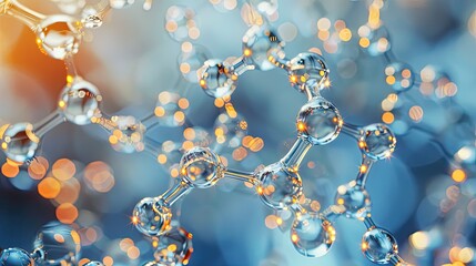 Molecular bonds forming a transparent microscopic texture, perfect for physics education