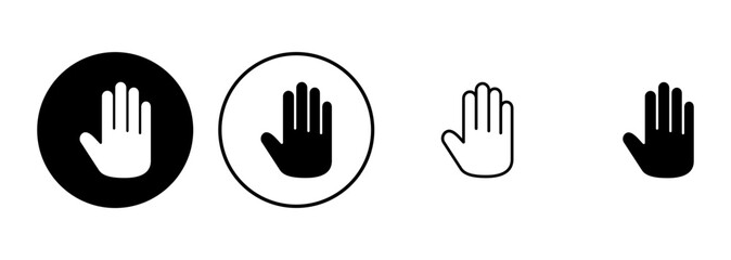 Hand icon set. hand vector icon, palm,click