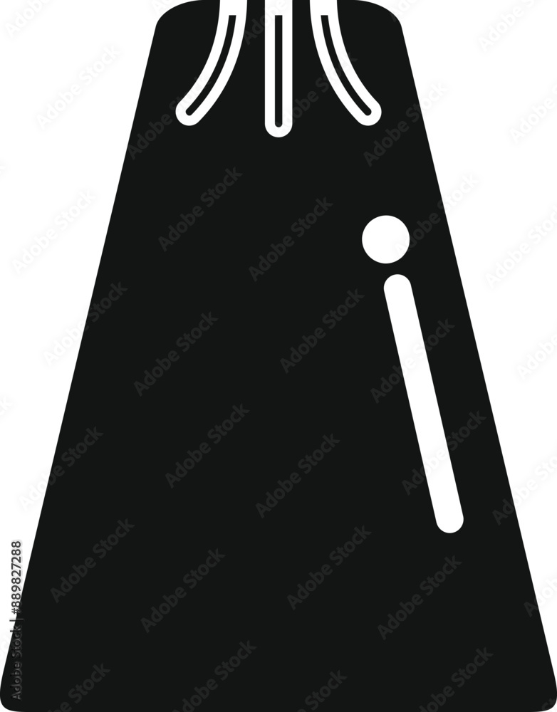 Poster black glyph icon of a smart speaker with voice assistant listening for commands