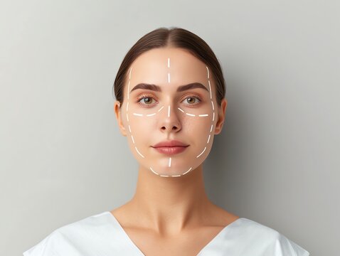 Woman with lifted and firm skin after a PDO thread lift procedure, PDO thread lift, nonsurgical facelift