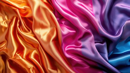 Obraz premium Vibrant silk fabric texture with a shimmering finish, perfect for elegant design projects