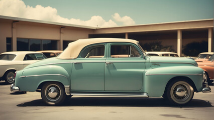 Vintage car parked at a mid-century event