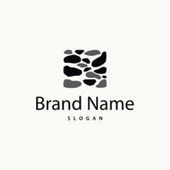 Brick Stone Logo, Premium Elegant Design, Vector Wallpaper Stone House, Icon Illustration Design
