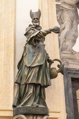 ASSISI, ITALY - MAY 17, 2024: The statue in stucco of patriarch Melchisedech in the church...