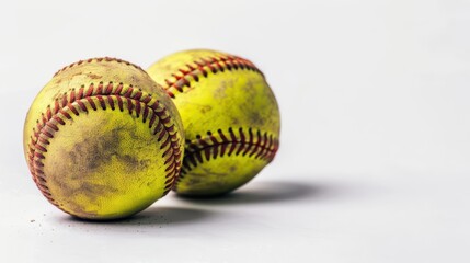 A softball team ready to play isolate on white background