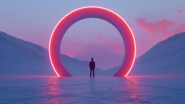 Branding strategies are illustrated in ultramodern, supernatural scenes, with copy space, showcasing futuristic logos and immersive brand experiences