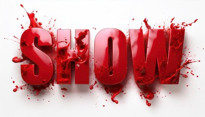 Bold Red SHOW Typography with Splash Effects