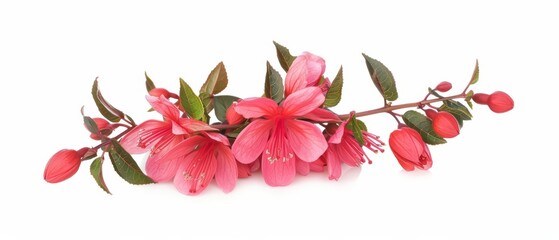 Fototapeta premium Vibrant fuchsia flowers isolate on white background