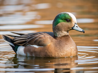Obraz premium duck on the water, mallard, lake, animal, wildlife, pond, wild, swimming, green, feather, waterfowl, swim, beak, birds, brown