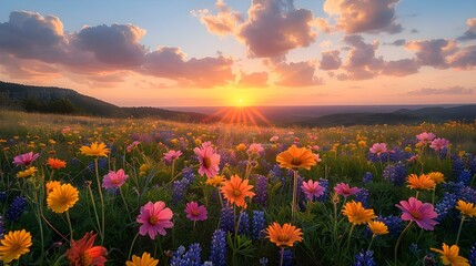 Texas wildflowers at sunrise © Christopher