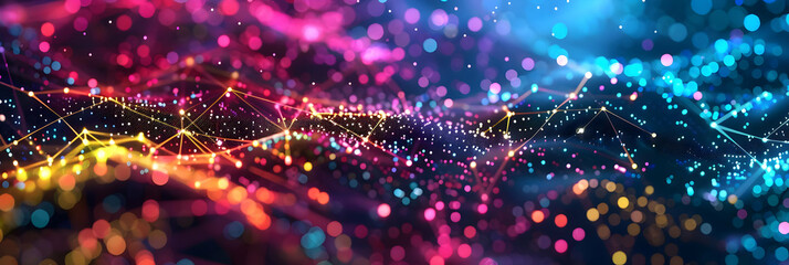 Obraz premium Abstract Background with Colorful Lights and Bokeh Effects - 3D Illustration