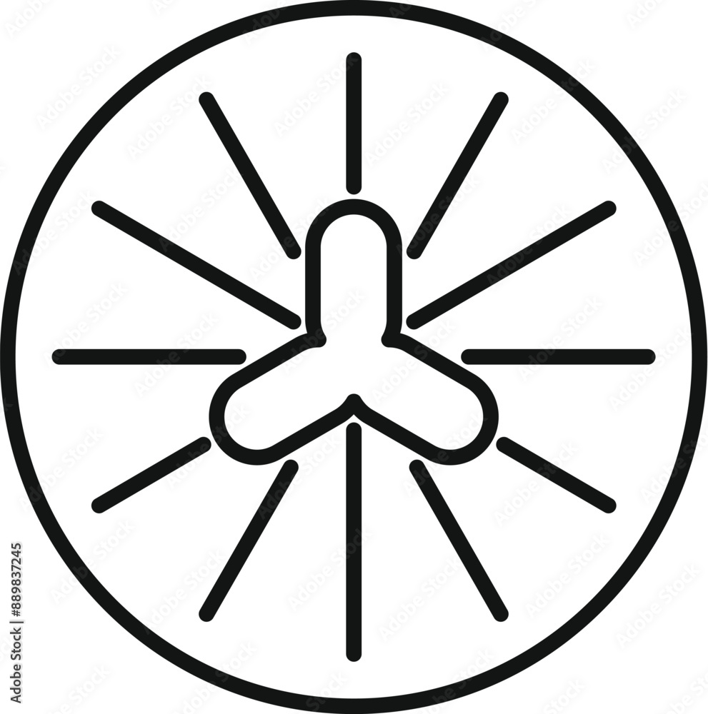 Poster simple ceiling fan is rotating, creating a refreshing breeze