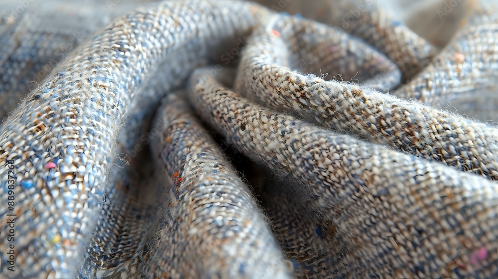 Aufkleber close-up of soft, textured fabric with subtle multicolored threads. perfect for textile design, fash
