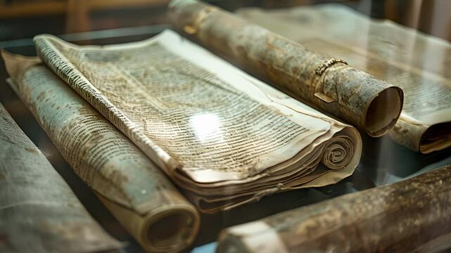 A zoomedin view of a wellpreserved historical document carefully displayed and protected in a glass case.