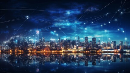 5G, 6G, Big data wireless network, high speed internet, cloud computing or connect diagram technology, Data storage, service, synchronize, online, financial, Connectivity global, smart city, Gen AI