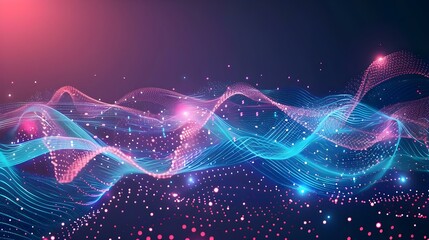 Vector abstract futuristic digital landscape