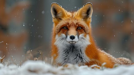 Obraz premium Red Fox hunting wildlife scene from Europe