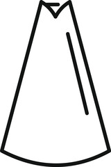 Simple line art icon of a piping bag being used to decorate a delicious dessert