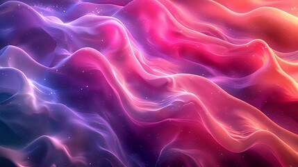 Obraz premium Vibrant abstract waves of colorful light in shades of pink, purple, and orange create a mesmerizing, fluid effect. Ideal for backgrounds, digital art, and modern design projects.