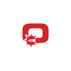 Letter O Laser Cutting logo icon vector