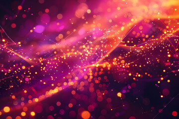 Fototapeta premium Abstract Background with Red and Yellow Bokeh Lights and Lines