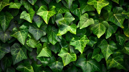 Lush greenery of ivy leaves
