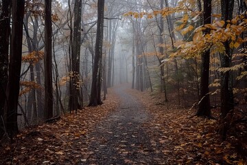 Obraz premium Misty Forest Path