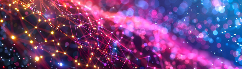 Fototapeta premium Abstract Background with Neon Lights and Bokeh