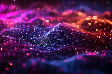 Abstract Background with Purple and Orange Bokeh Lights