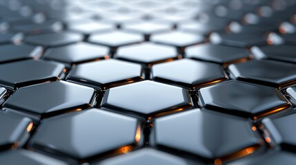 Obraz premium Hexagonal grid in geometric arrangement, great for abstract and architectural renderings. Illustrater Image, Shiny, bright, beautiful , Minimalism,