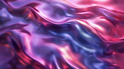 Obraz premium Vibrant and abstract waves of glossy purple and pink hues create a mesmerizing, fluid-like texture. Ideal for backgrounds, digital art, and creative design projects.
