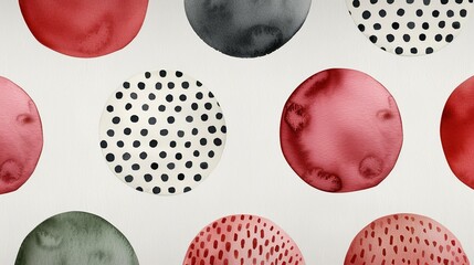 Fototapeta premium Polka dot design with watercolor texture, great for artistic and whimsical digital artworks. Illustrater Image, Shiny, bright, beautiful , Minimalism,